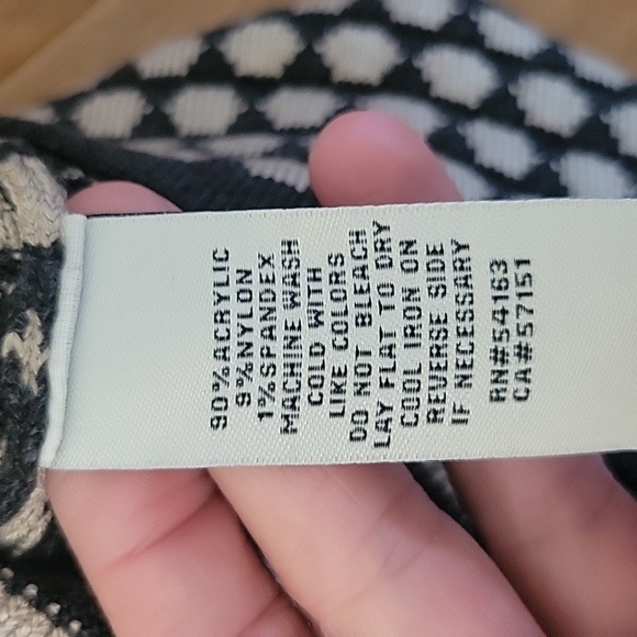 Eliza J Long Sleeve Sweater Dress Honeycomb Hem Pattern Gray White Medium - Picture 4 of 8